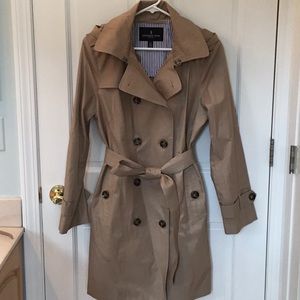 London Fog Petite Double-Breasted Trench Coat